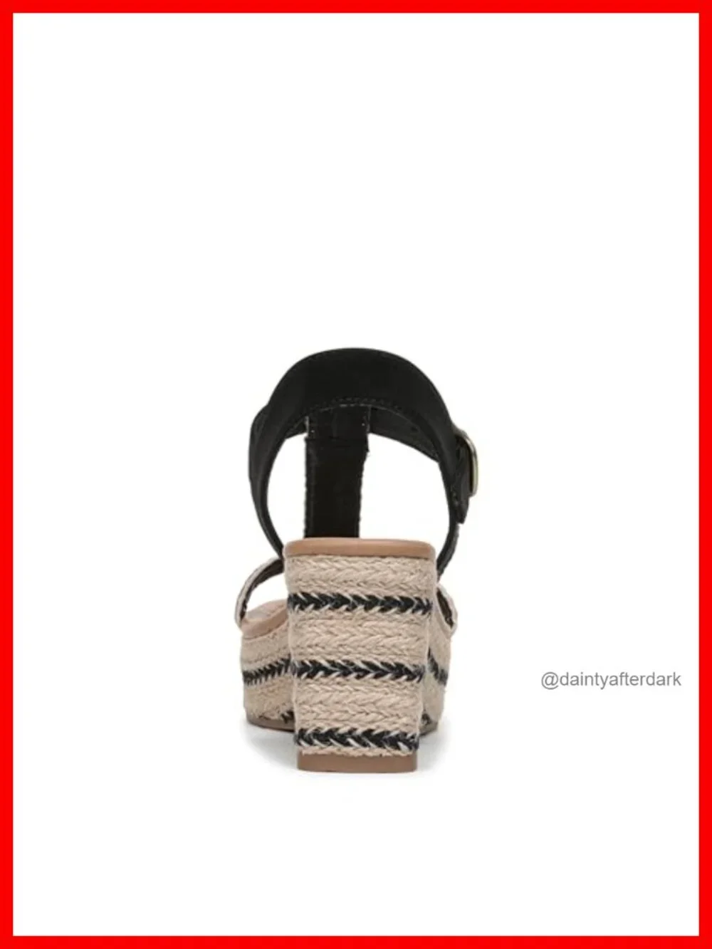 Wedge Sandals with Platform, Strappy T-Strap Ankle Buckle, Braided Espadrille